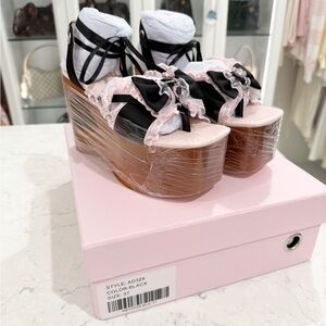 Vina of the Valley Yume Love Drop Platform Sandals Black Kawaii Shoes Lolita 37